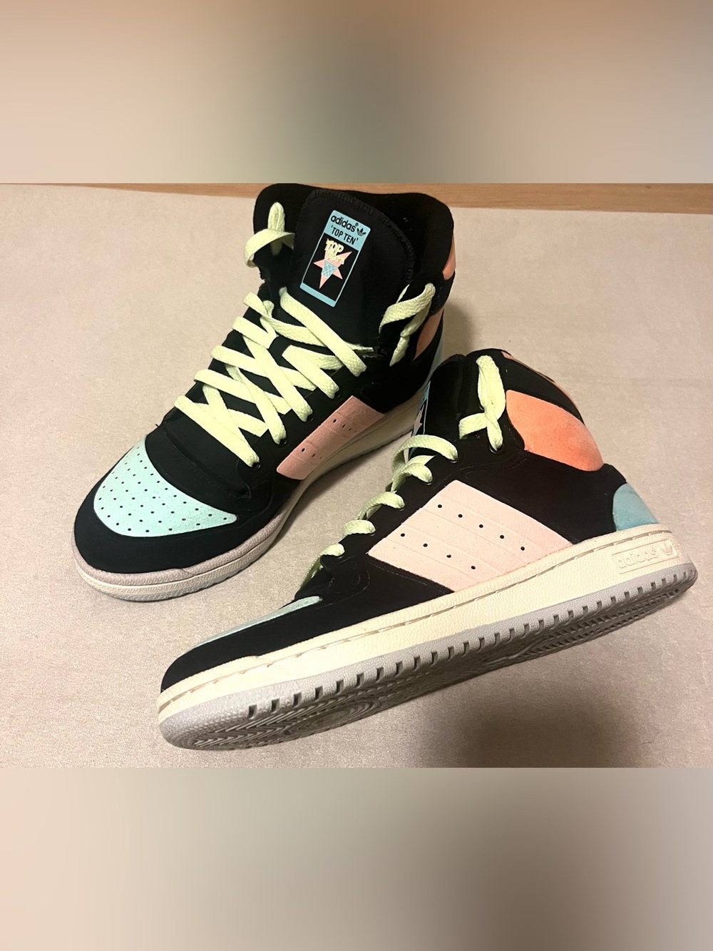 Adidas Top Ten RB High Top Unisex Sneakers Multicolor Black Pink Blue Neon Size